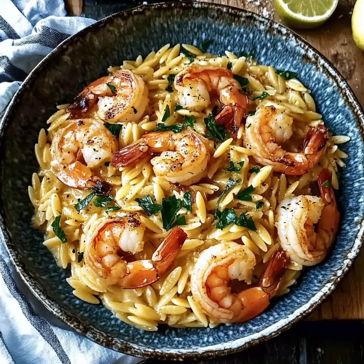 One Pan Parmesan Shrimp Orzo