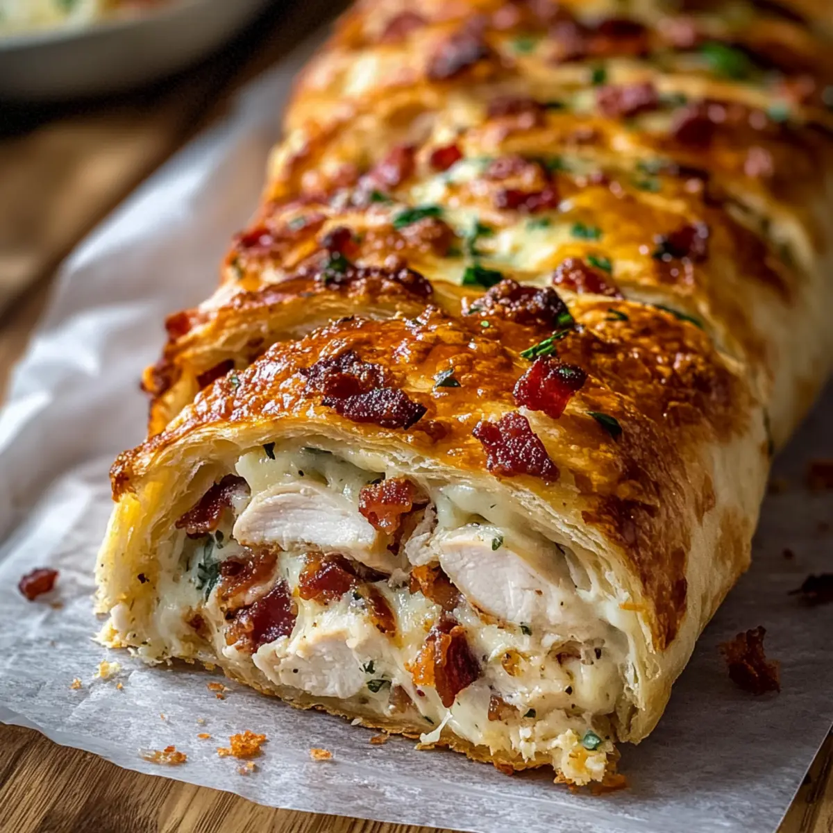 Chicken Bacon Ranch Stromboli