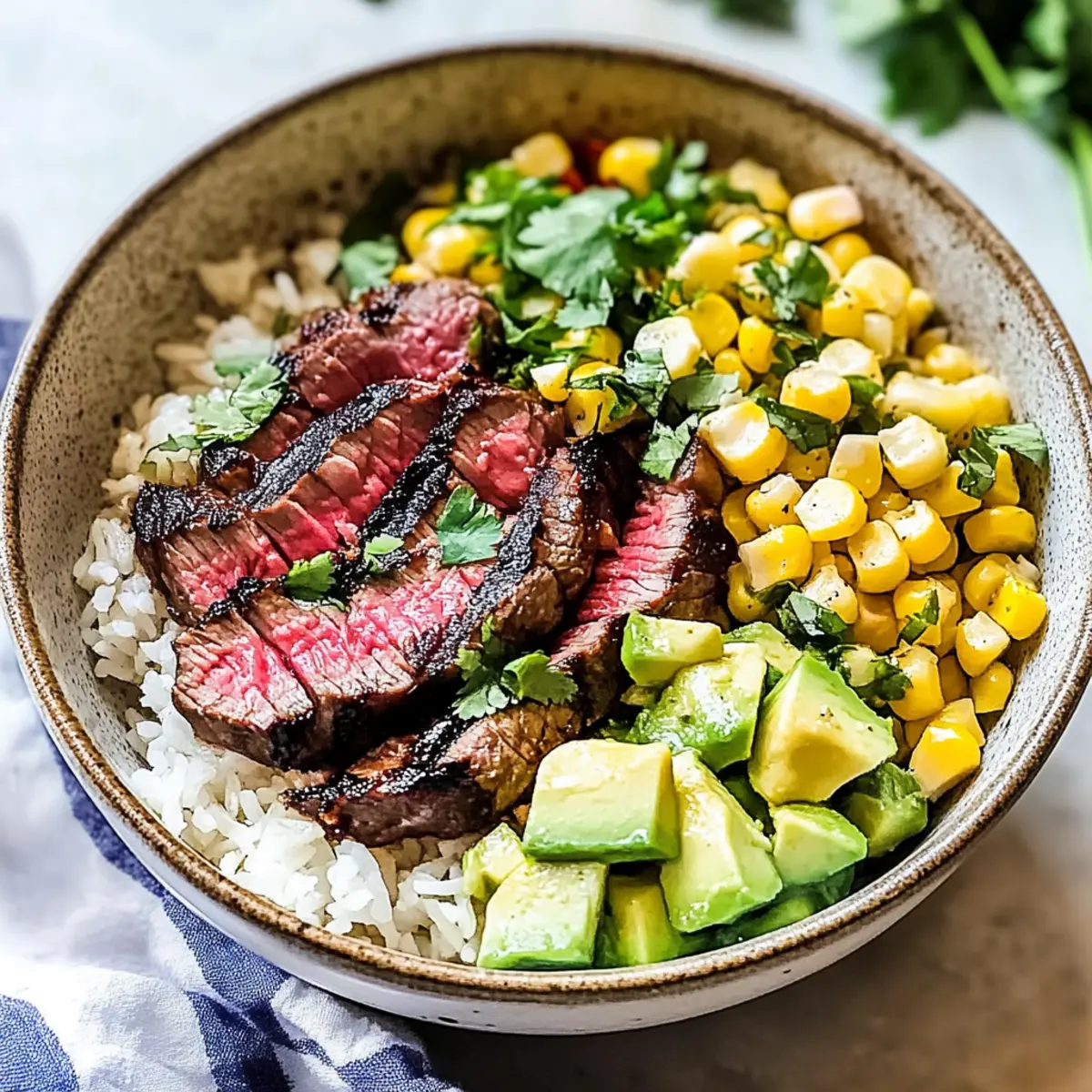Street Corn Steak Rice Bowls