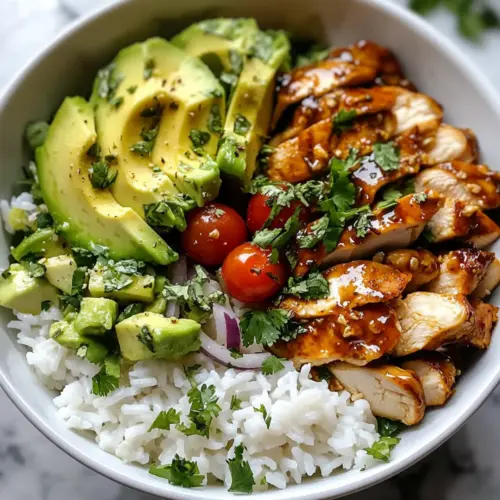 Honey Lime Chicken & Avocado Rice Bowl