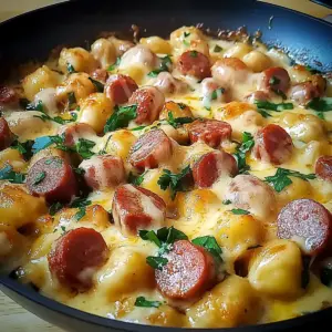 Creamy Kielbasa Gnocchi Skillet