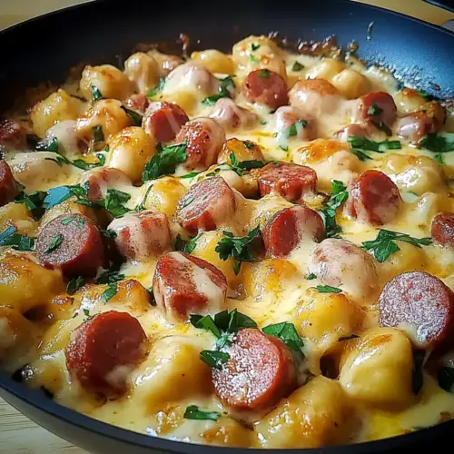 Creamy Kielbasa Gnocchi Skillet