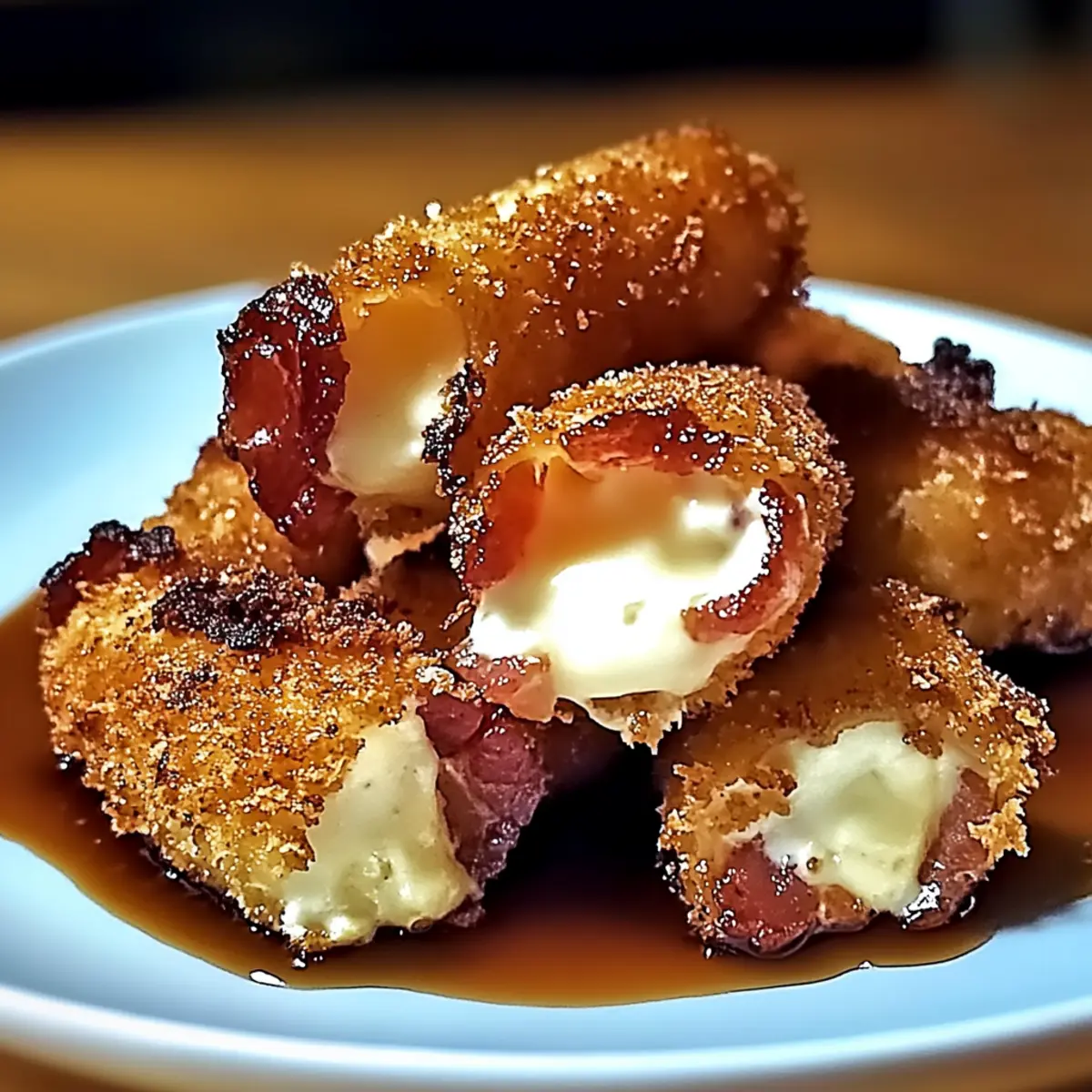 Crispy Bacon Mozzarella Poppers
