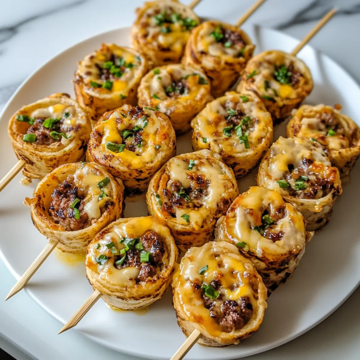 Pinwheel Smash Burger Skewers