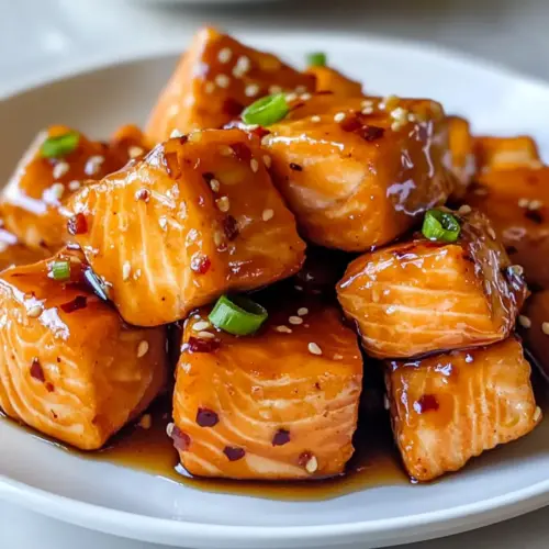 Honey Garlic Salmon Bites