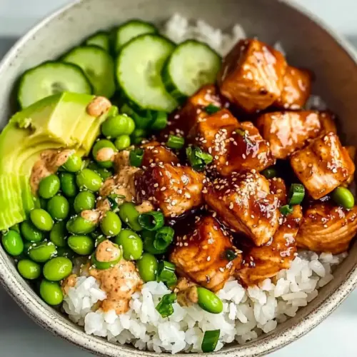 Honey Sriracha Salmon Bowls