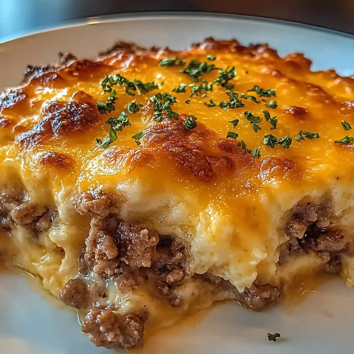 Cheddar Bay Hamburger Casserole