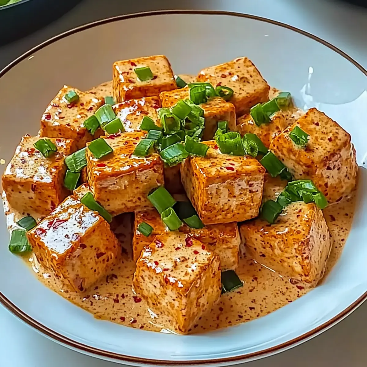 Spicy Tofu with Creamy Coconut Sauce