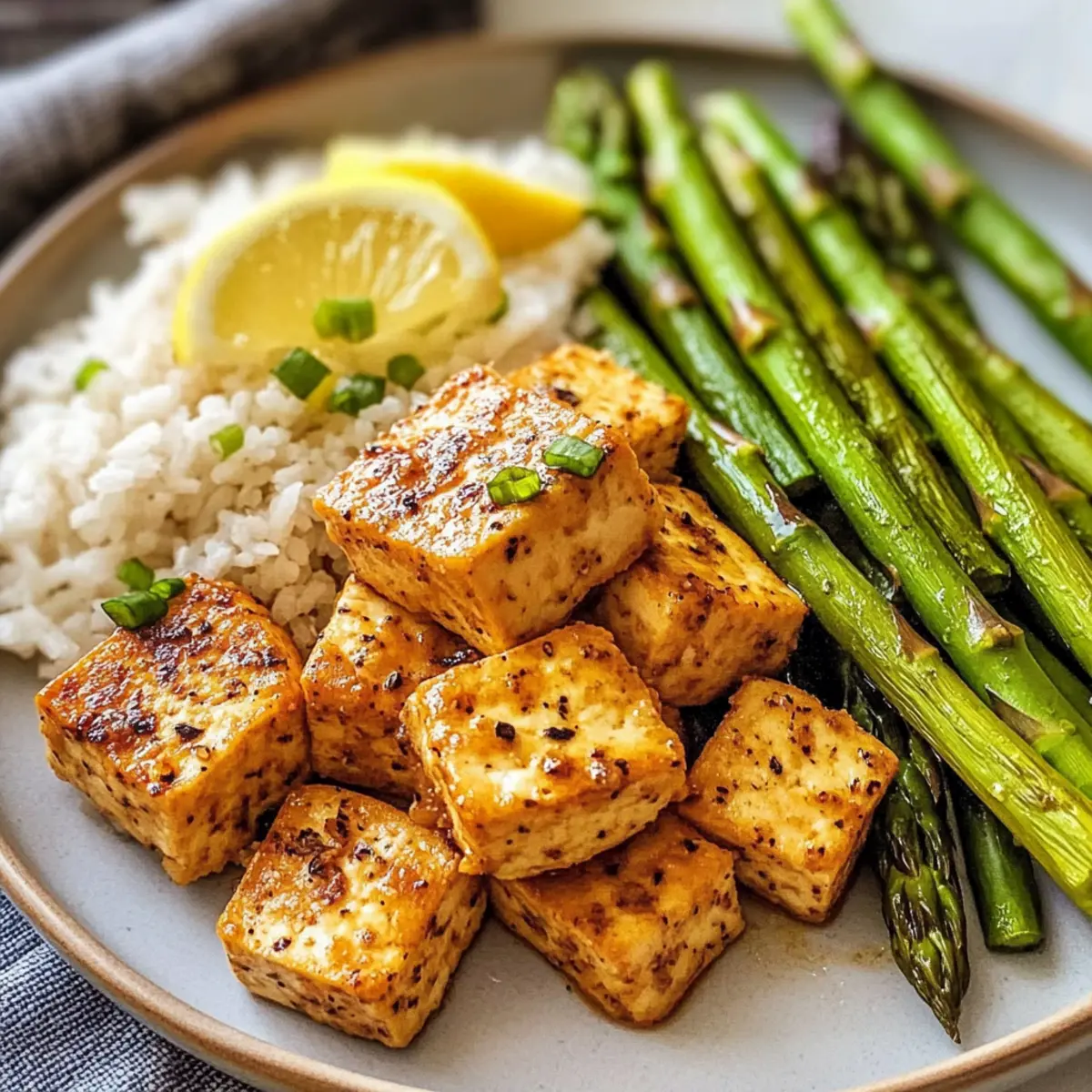 Lemon Pepper Tofu and Asparagus
