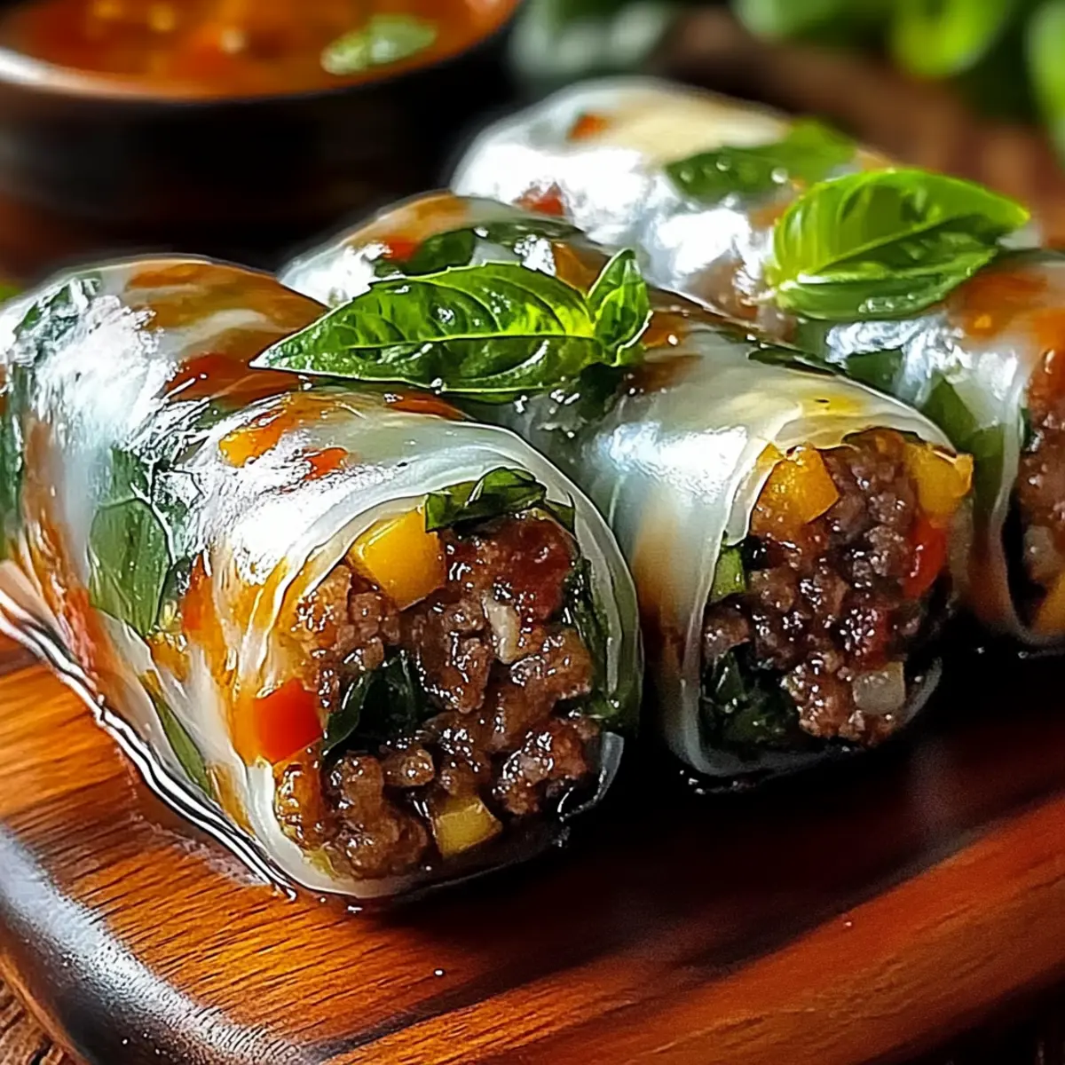 Fresh Thai Basil Beef Rolls